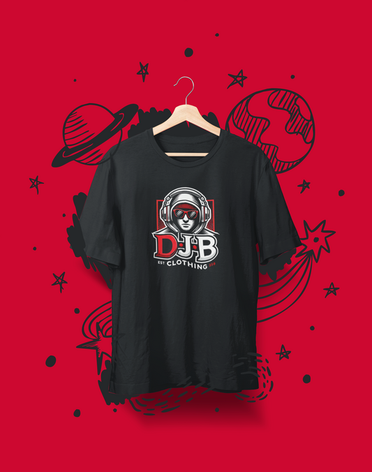 A Black T shirt With the DJB Clothing Logo on the front